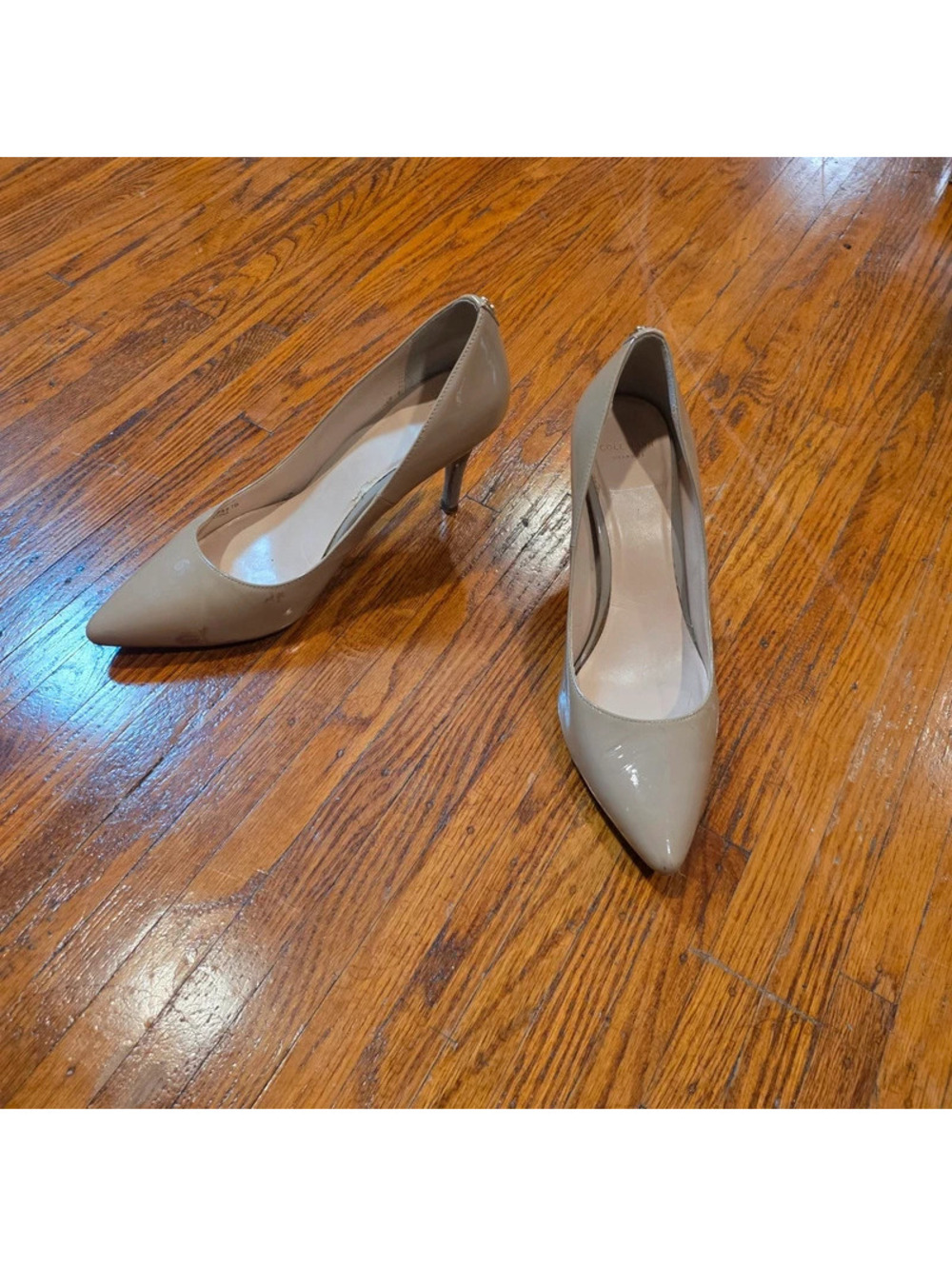 Cole Haan Patent Nude Leather Pointed Toe Heel Pumps sz 7 US